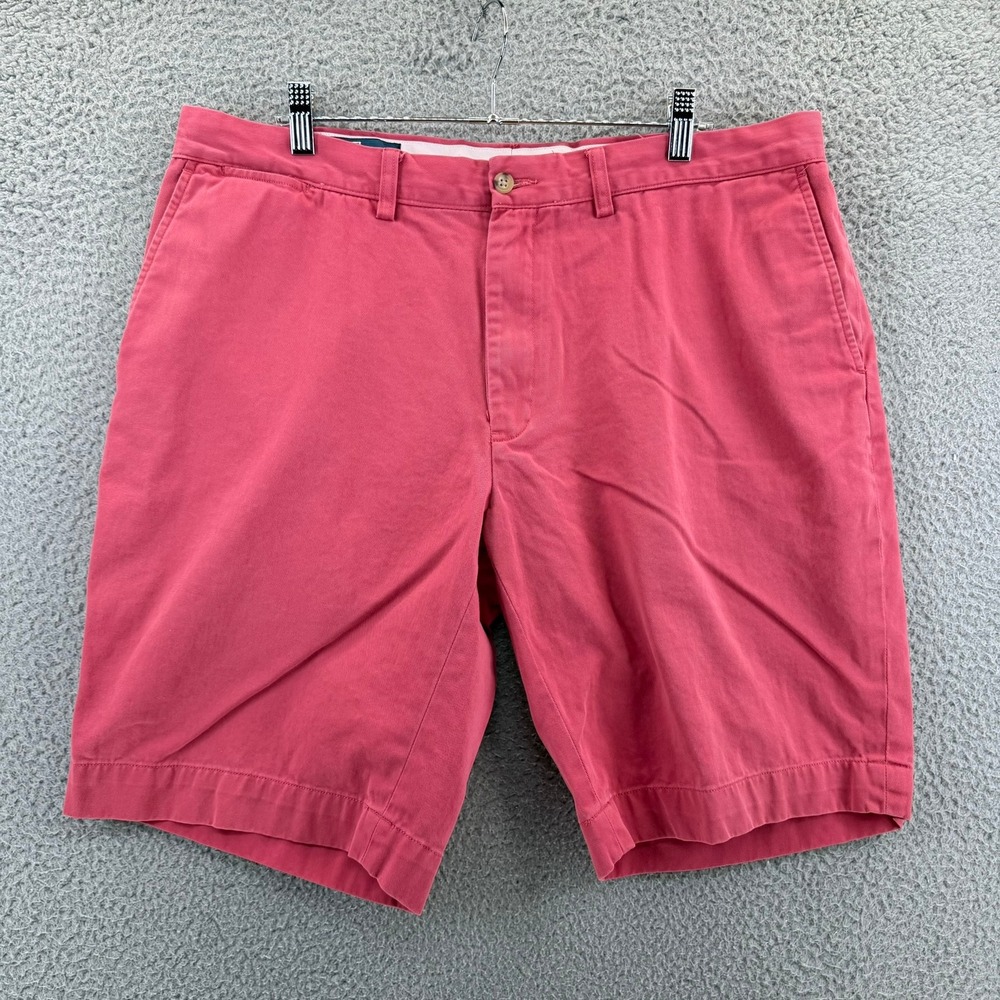 Polo Ralph Lauren Mens Chino Shorts 37 Pink Coral Cotton Twill Flat Front Summer